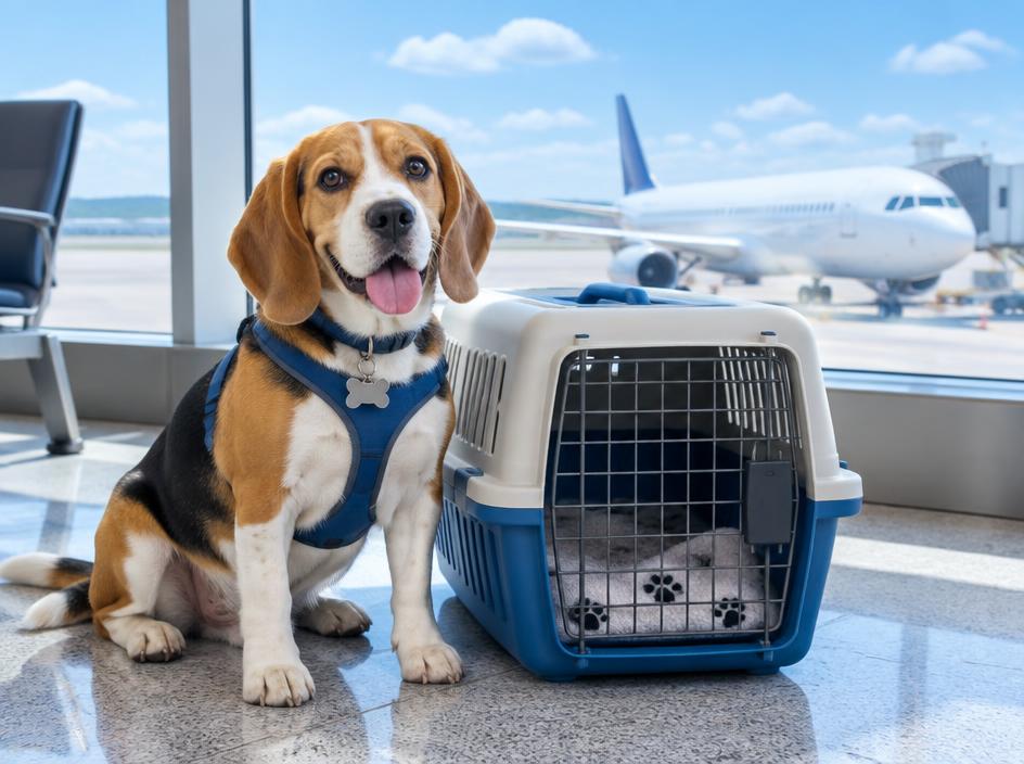 Beagle ready to fly